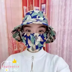 Mũ làm việc nông nghiệp TOPTOOLCX, Mũ hái trà chống tia cực tím vành rộng, Bán chạy Khăn choàng cổ bảo vệ mũ đuôi ngựa cho nữ Bốn mùa