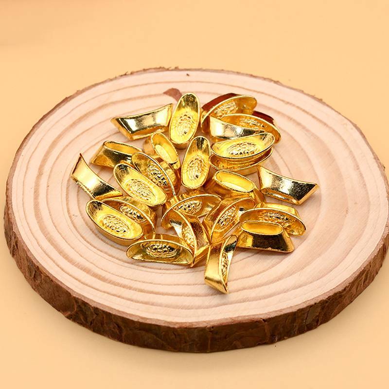 MUQV 10 thỏi Vàng Trung Quốc Yuan Bao Wealth Tượng Vàng Thỏi Trang Trí Trang Trí Trang Trí Năm Mới Thanh Dụ Tiền Thịnh Vượng n