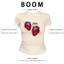 BOOM Áo Baby Tee Nữ Cotton Ôm Body-Áo Thun Ngắn Tay Y2K In Hình PhongCách Mùa Hè, Cổ Tròn Hàng Đầucách hàn quốc phong295