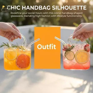 PlumHOUSE Di Động Ngộ nghĩnh Trái Cây Cốc Thủy Tinh Cho Cotails Túi Xách Kính Hình Cho Du Lịch Dã Ngoại Thanh Đảng VN