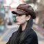 < WHPHous-t > Mũ nồi thời trang nữ Mũ nồi rắn Pu Da Beret Nghệ sĩ Pháp Mũ beanie ấm áp Mũ nữ Mũ bé gái Mũ đẹp