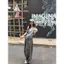 Milyfashion Gợi Cảm Chấm Bi Khâu Giả Hai Mảnh Mùa Hè Tương Phản Màu Xếp Ly Ngắn Top Bé tee Y2K DBJR