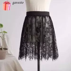 Váy lưới ren GAVESTO, Váy vải tuyn dài thanh lịch trong suốt, Váy nữ cạp cao co giãn thời trang