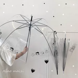 🔥ô trong suốt siêu đẹp ins style Mua Một Tặng Một Mùa Hè Nhật Bản Hoạt Hình ins Phong Cách Graffiti Snoopy Trong Suốt Ô Nam Nữ Tay Cầm Dài Bán Tự Động