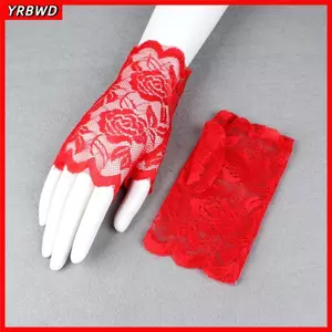 YRBWD Fishnet Găng Tay, Nửa Ngón Ren Hoa Hồng Lưới Găng Tay, Cosplay Đảng Đầm Punk Hip Hop Biểu Diễn Găng Tay Quà Tặng