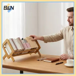 Kệ sách để bàn B & N Nhà Phòng khách Trang trí nhỏ Kệ trang trí bằng tre để bàn Kệ đựng sách nhiều kệ.