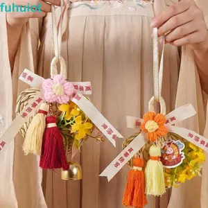 Đồ trang trí treo FUHUIOT, Bộ vật liệu treo tua rua hoa DIY, Quạt treo Chuông gió thủ công Đồ trang trí cửa lễ hội mặt trăng Mặt dây chuyền lễ hội trung thu