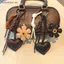 # HB # Da PU Trái Tim Túi Hoa Móc Khóa Vintage Handmade Boho Charm Mặt Dây Chuyền Cho Bapa Ví Nữ Phụ Kiện Quà Tặng.