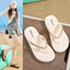 Flip-Flops Nữ Mùa Hè Mặc Ngoài Thời Trang Phù Hợp Với Giày Lật Dây Xích Phẳng Đi Biển Dép YF4S