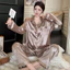 Phụ Nữ Dài Tay In Hoa Bộ Váy Ngủ Thiết Kế Thanh Lịch Loungewear Cho Trong Nhà Hàng Ngày Nghỉ Giải Trí Tại Nhà Dịp