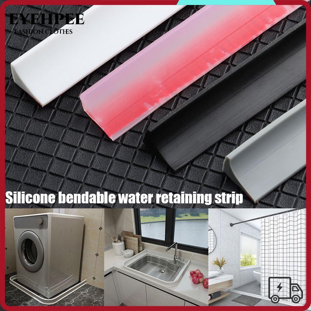 Dải chặn nước silicon tự dính EYEHPEE - Rào cản lũ lụt có thể uốn cong cho cửa phòng tắm, ngăn cách khô ướt, chống trượt