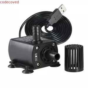 Máy bơm nước tuần hoàn cảnh CODECOVED, Máy bơm chìm USB không chổi than, Máy bơm chìm siêu yên tĩnh chống nước Mini 5V 2.4W 4.8W Đài phun nước sân vườn chống nước Bể cá ao cá
