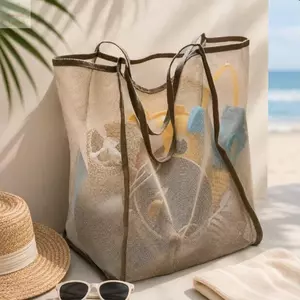 Túi đeo vai lưới AWNGD, Túi xách sức chứa lớn trong suốt, Túi mua sắm nhẹ kiểu INS