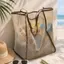 Túi đeo vai lưới AWNGD, Túi xách sức chứa lớn trong suốt, Túi mua sắm nhẹ kiểu INS