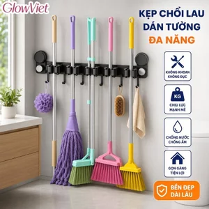 Móc Treo Chổi Cây Lau Nhà Hút Chân Không Kẹp Tường Không Khoan Dán Tường Đa Năng Gọn Gàng
