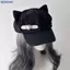 Bluelover Nữ Tai Mèo Bông Tai Bông Tai Gothic Gothic Gothic Gothic Beret Y2K Bé Gái Steampunk Punk Dây Kéo Handmade Mũ Chống Nắng Mới