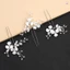 3 Chiếc Hình Chữ U Hoa Handmade Kẹp Tóc Handmade Kim Cương Giả Hoa Mũ Đội Đầu Cho Người Phụ Nữ Tạo Kiểu Tóc Làm Chân