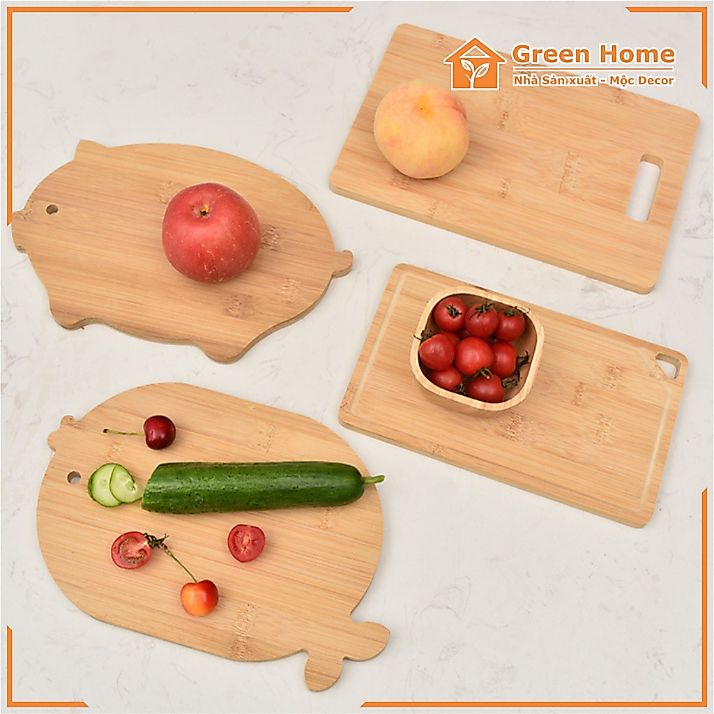 Thớt Gỗ Tre Tự Nhiên Dùng Để Cắt Rau Củ Hoa Quả & Decor Chụp Hình, Thớt Gỗ Có Nhiều Kích Thước