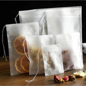 Set 100 Túi lọc trà, cà phê, thảo dược từ vải không dệt có dây rút tiện dụng