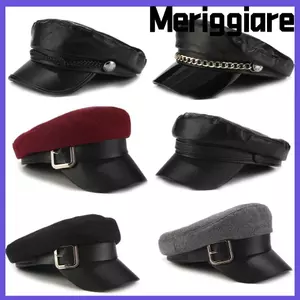Mũ nồi MERIGGIARE, Mũ lưỡi trai cổ điển hợp thời trang, Mũ nồi giả da phong cách lái xe tải thông thường