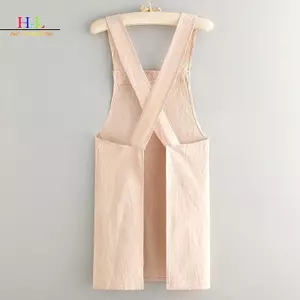 HL Nấu Ăn Cotton Tạp Dề Nhà Bếp Thoáng Khí Chống Mòn Người Lớn Eo Tạp Dề Chống Mọc Mềm Nhà Hàng Quần Áo Làm Việc Nhà LMWU