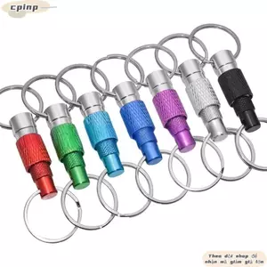 Móc khóa có thể tháo rời CPINCP, 360° Móc khóa tháo nhanh xoay có thể thu vào, kẹp hợp kim nhôm Mini hai đầu kéo khóa ngoài trời