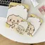 Thỏ ỏ nhỏ kẻ sọcGươc Gọn Gấp Trang Điểm Mini Da PU Để Bàn Dễ Mang Đi