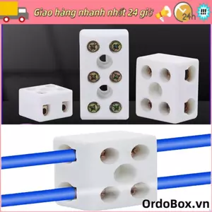 Khối đầu cuối dây gốm ORDOBOX, Đầu nối dây vít điện chịu nhiệt độ cao, Khối đầu cuối động cơ đồng 250V Đầu nối điện sứ