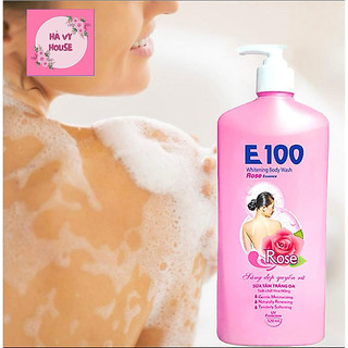 Sữa Tắm dưỡng Trắng Da E100 Hoa Hồng : 520g Hồng - Chính Hãng