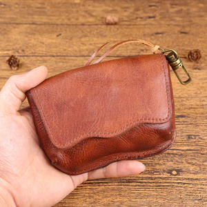 Hộp đựng chìa khóa da bò nguyên chất 66798 / Phong cách mới dành cho nam / Da bò lớp đầu tiên / Móc khóa thắt lưng / Ví đựng tiền xu / Ly hợp / Da rám nắng rau củ cổ điển / Thủ công gấp đau khổ / Túi lưu trữ đa chức năng