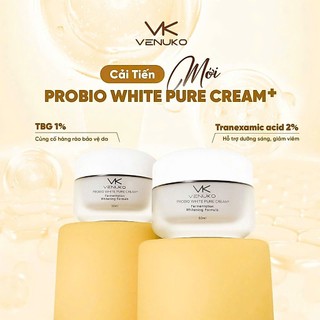 Kem Dưỡng Trắng Da Venuko Probio White Pure Cream+ – Sáng Khỏe, Căng Bóng, Phục Hồi Da- Có hộp mini