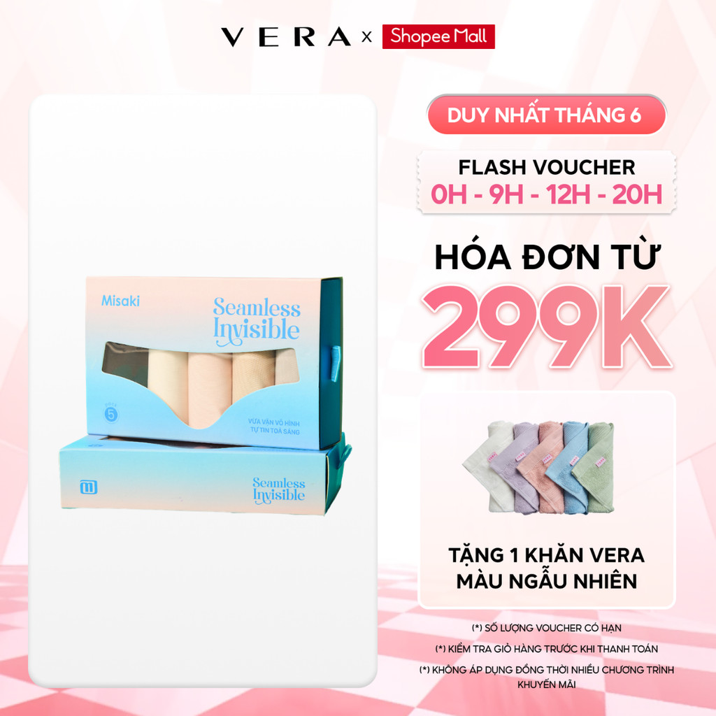 [LIVE] Combo 5 Quần lót nữ Misaki đúc su lạnh mềm lưng cao không viền ôm sát che khuyết điểm - M1017