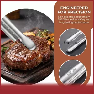 Cá Tuyết 1 cái thép không gỉ thịt nướng kẹp nhà bếp kẹp, kẹp Rau tái sử dụng thịt nướng kẹp nấu ăn nhíp dụng cụ nhà bếp