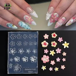 Handmade Tự Làm Frangipani Silicone Móng Tay Nghệ Thuật Khuôn Làm Móng Tay Thời Trang Hoa Thiết Kế Móng Tay Nghệ Thuật Khuôn Mẫu Trong Suốt Cao EMKK