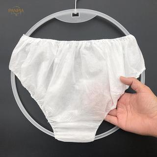 PNPIA- 10x Quần lót dùng một lần Giấy dệt đôi màu trắng Quần lót Unisex thả