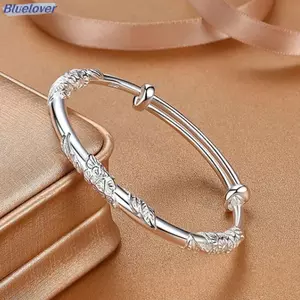 Bluelover Nữ Full-blown Hoa Vòng Tay Lắc Tay Tinh Tế Ánh Sáng Sang Trọng Mở Có Thể Điều Chỉnh Vòng Tay Trang Sức Quà Tặng Mới