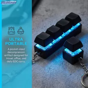 Bluelover Giảm Căng Thẳng Fidget Bàn Phím Móc Khóa Đồ Chơi 4 Nút Đèn LED Cảm Giác Tiện Ích Cho Người Lớn Và Trẻ Em Lớp Học Du Lịch Mới