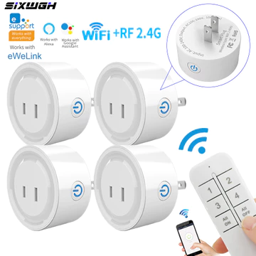 Ổ cắm thông minh WiFi US Công tắc ổ cắm điều khiển từ xa hỗ trợ điều khiển ứng dụng EWeLink và điều khiển giọng nói loa nhà Alexa / Google