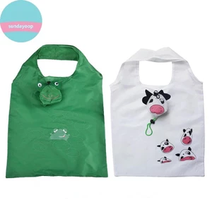 SUND Động Vật Dễ Thương Có Thể Gập Lại Túi Mua Sắm Dung Tích Lớn Gấp Túi Tote Siêu Thị Mua Sắm Túi Bảo Quản Có Thể Tái Sử Dụng Thân Thiện Với Môi Trường Túi VN