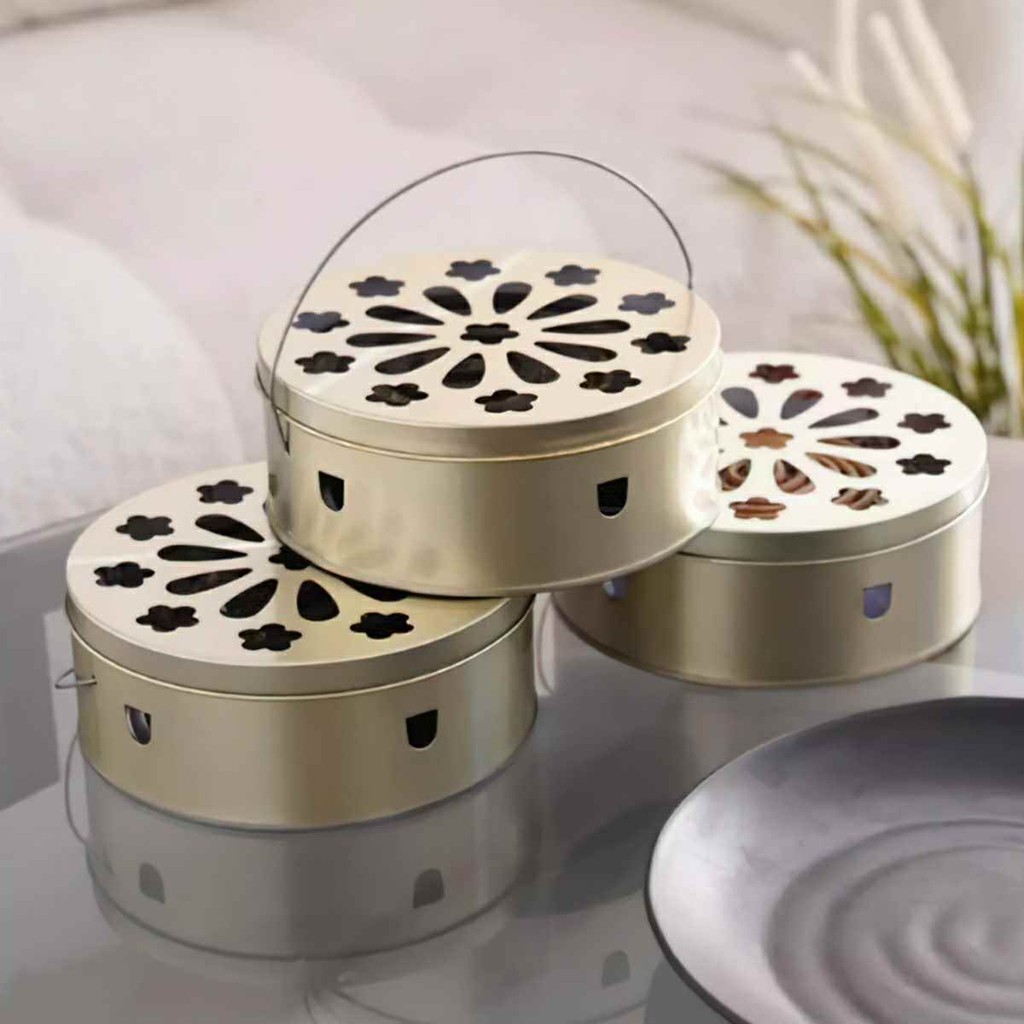 giá treo nhang muỗi, lồng treo nhang muỗi hộp để nhang muỗi hình lồng chim khay để nhang muỗi bằng thép