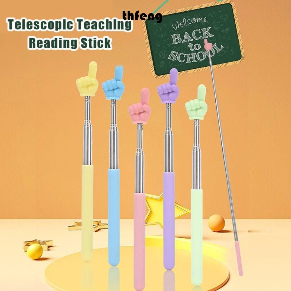 Gậy đọc sách ngón tay THFENG, Thiết kế ngón tay Con trỏ giảng dạy bằng kính thiên văn, Con trỏ tay bảng trắng bằng thép không gỉ chất lượng cao Đồ dùng văn phòng trường học