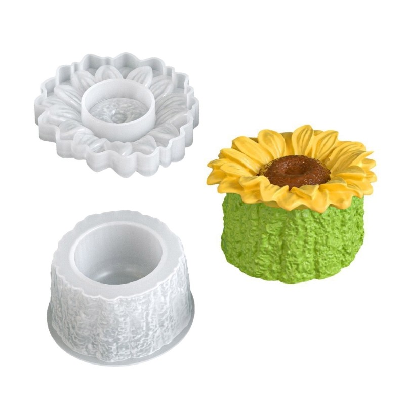 Mặt Trăng Hoa Hướng Dương Silicone Handmade - Khuôn Tạo Đồ Nhựa Trang Sức và Giá Đỡ Trang trí