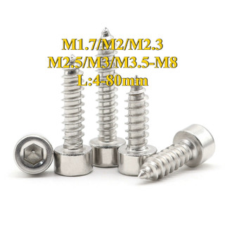 vít tự khoan/Vít Đầu Tròn/Ốc Vít Đầu Lục Giác  Bằng inox 304 Đinh vít lục giác chìm/ đinh vít gỗ loa / vít ren thưa M1.7 / M2 / M2.3 / M2.5 / M3 / M3.5 / M4 / M5 / M6 / M8 [LXY-CB-1]