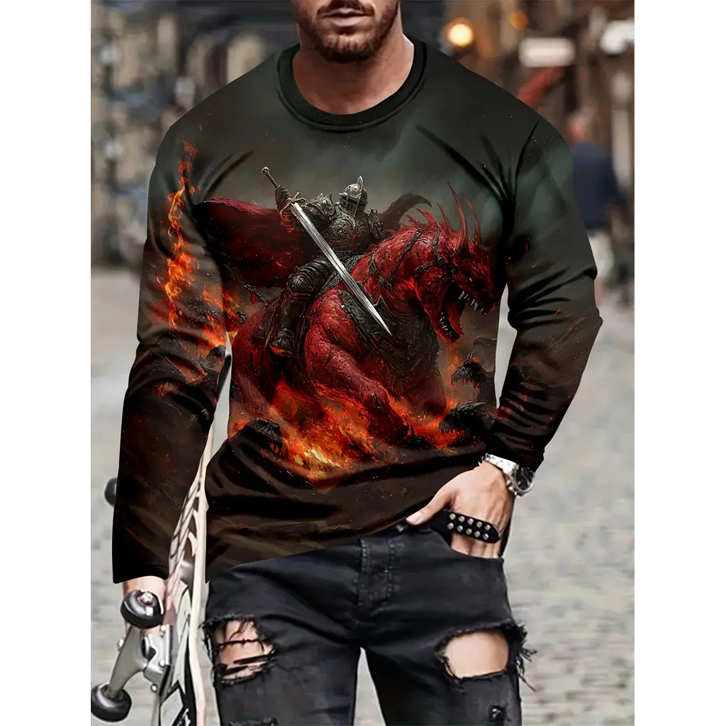 Áo Thun cổ tròn tay dài thiết kế retro trendy năm 2025