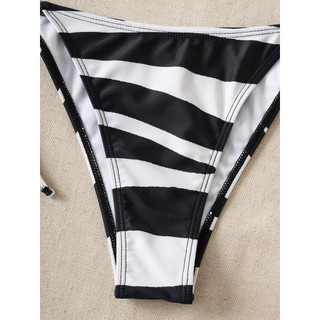 Nữ Swsimtui Đen Trắng Bóng Dây Hai Mảnh Bikini Đồ Bơi