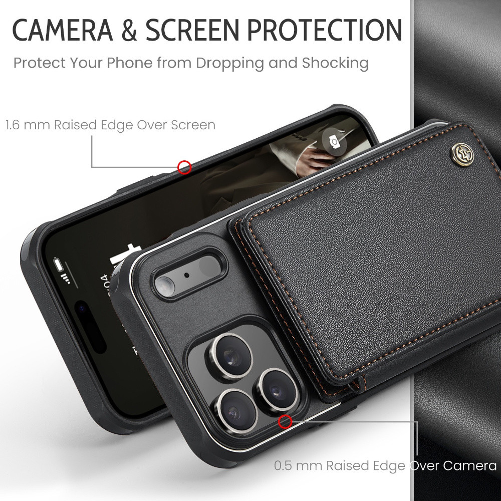 INOVAGEN Cho Điện Thoại 17 Ví Da Có Khe Cắm Thẻ, Vỏ Điện Thoại RFID Cho Dòng 17Pro 17ProMax, Nhiều Màu Chống Sốc