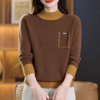 Áo len dệt kim tay dài nữ, phong cách Hàn Quốc, phù hợp mùa thu đông