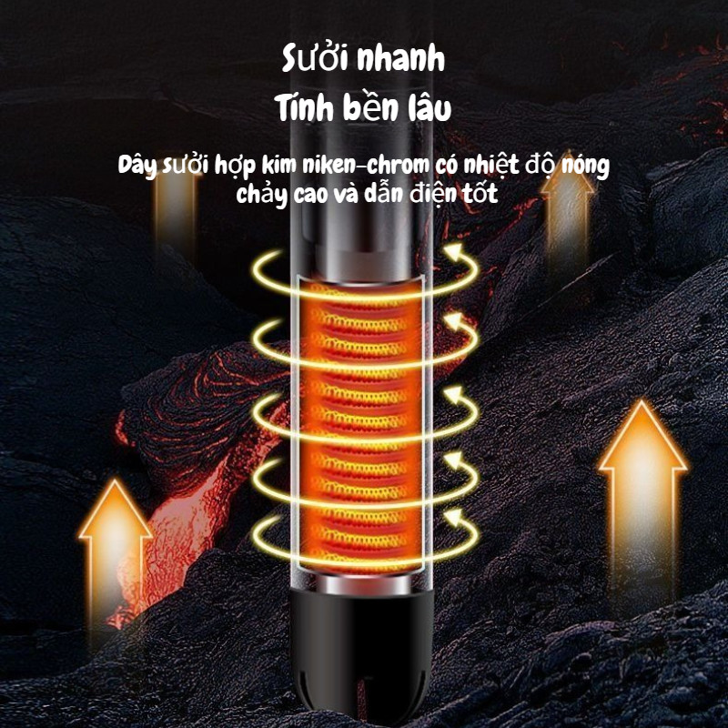 Đèn sưởi hồ cá, điều khiển nhiệt độ tự động, không làm nấu cá, có nhiều công suất sưởi để lựa chọn