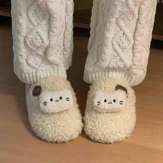 XIXITIAO Dép Cotton Nữ Mùa Đông Mềm Mại Dễ Thương Mèo Con Ấm Áp Thường Ngày Học Sinh Gia Đình