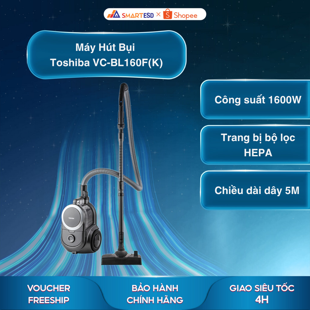 Máy Hút Bụi Toshiba VC-BL160F(K) - Công suất 2000W - Bảo hành chính hãng 12 tháng